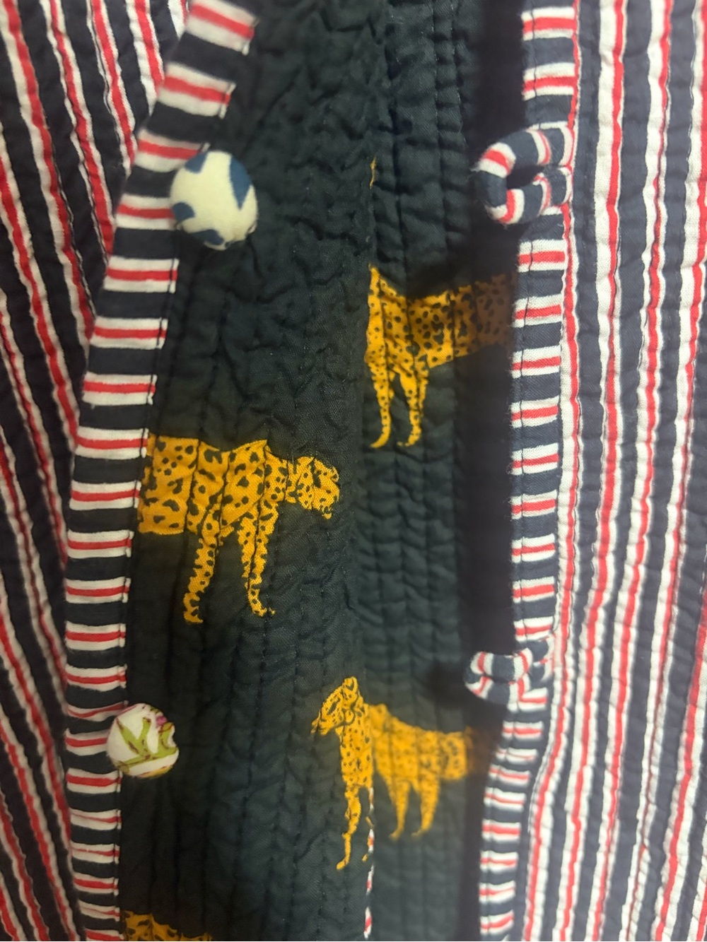Reversible Quilted Leopard Print & Stripe Jacket/Cardigan – Approx. Women’s M - Picture 10 of 10